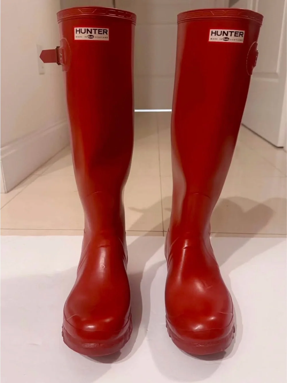 Hunter Women's Tall Red Waterproof Rain Boots
